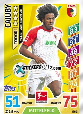 Sticker Caiuby - German Fussball Bundesliga 2017-2018. Match Attax Extra - Topps