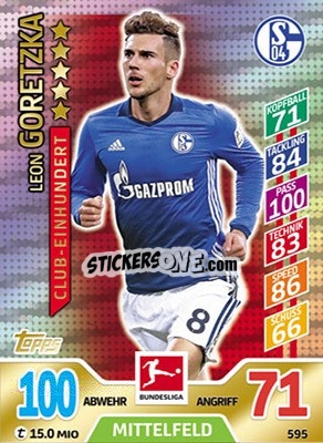 Sticker Leon Goretzka - German Fussball Bundesliga 2017-2018. Match Attax Extra n. 595 - Topps