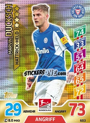 Sticker Marvin Ducksch - German Fussball Bundesliga 2017-2018. Match Attax Extra n. 603 - Topps