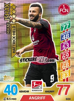 Sticker Mikael Ishak - German Fussball Bundesliga 2017-2018. Match Attax Extra - Topps