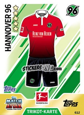 Sticker Trikot-Karte - German Fussball Bundesliga 2017-2018. Match Attax Extra n. 612 - Topps