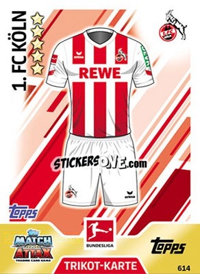 Sticker Trikot-Karte - German Fussball Bundesliga 2017-2018. Match Attax Extra n. 614 - Topps