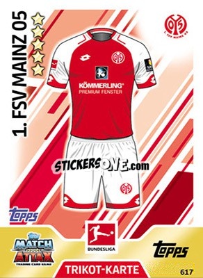 Sticker Trikot-Karte - German Fussball Bundesliga 2017-2018. Match Attax Extra n. 617 - Topps
