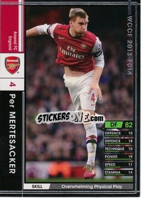 Sticker Per Mertesacker - Sega World Club Champion Football 2013-2014 n. 5 - Panini