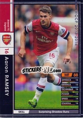Sticker Aaron Ramsey - Sega World Club Champion Football 2013-2014 n. 11 - Panini