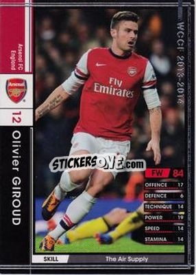 Sticker Olivier Giroud - Sega World Club Champion Football 2013-2014 n. 14 - Panini