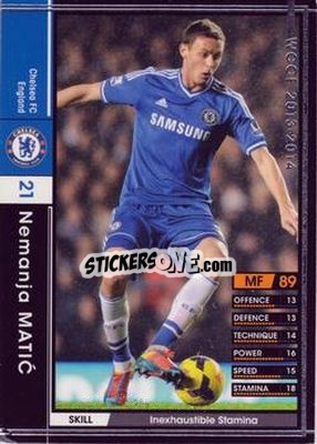 Sticker Nemanja Matic - Sega World Club Champion Football 2013-2014 n. 25 - Panini