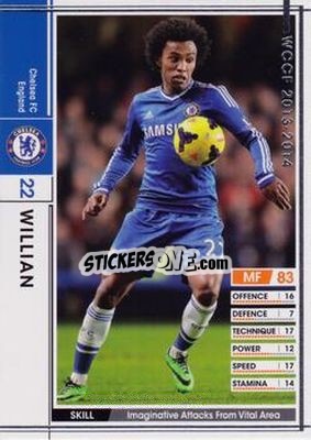 Sticker Willian - Sega World Club Champion Football 2013-2014 n. 29 - Panini