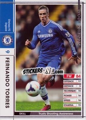Sticker Fernando Torres - Sega World Club Champion Football 2013-2014 n. 31 - Panini