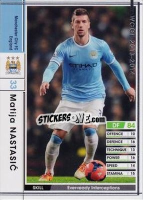 Sticker Matija Nastasic - Sega World Club Champion Football 2013-2014 n. 38 - Panini