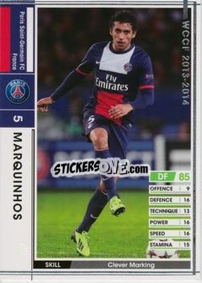 Sticker Marquinhos - Sega World Club Champion Football 2013-2014 n. 52 - Panini
