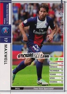 Sticker Maxwell - Sega World Club Champion Football 2013-2014 n. 53 - Panini
