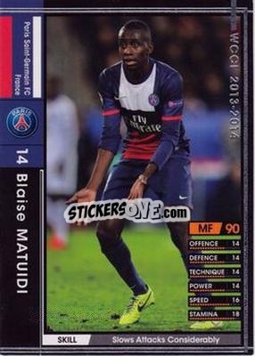 Sticker Blaise Matuidi - Sega World Club Champion Football 2013-2014 n. 57 - Panini