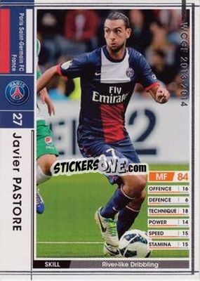 Sticker Javier Pastore - Sega World Club Champion Football 2013-2014 - Panini