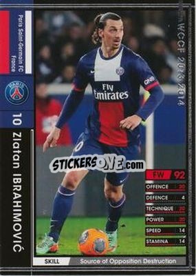 Sticker Zlatan Ibrahimovic - Sega World Club Champion Football 2013-2014 n. 63 - Panini