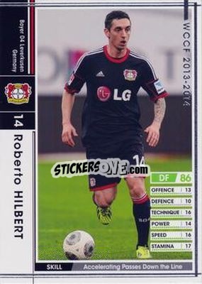 Sticker Roberto Hilbert - Sega World Club Champion Football 2013-2014 n. 68 - Panini