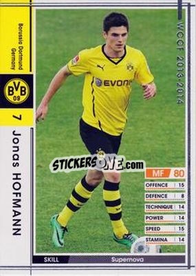Sticker Jonas Hofmann - Sega World Club Champion Football 2013-2014 n. 90 - Panini
