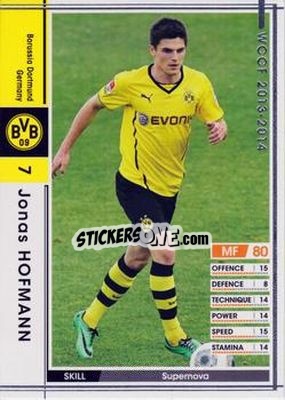 Sticker Jonas Hofmann - Sega World Club Champion Football 2013-2014 - Panini