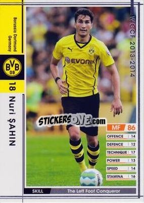 Figurina Nuri Sahin - Sega World Club Champion Football 2013-2014 - Panini