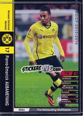 Sticker Pierre-Emerick Aubameyang - Sega World Club Champion Football 2013-2014 n. 95 - Panini