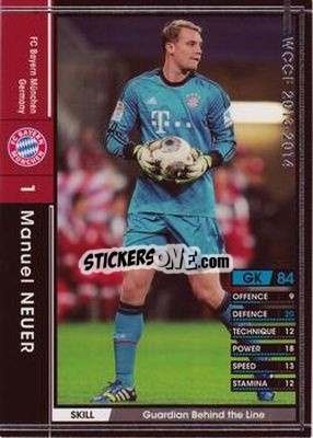 Sticker Manuel Neuer - Sega World Club Champion Football 2013-2014 n. 97 - Panini
