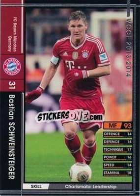 Sticker Bastian Schweinsteiger - Sega World Club Champion Football 2013-2014 n. 109 - Panini