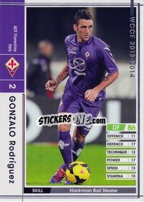 Sticker Gonzalo Rodriguez - Sega World Club Champion Football 2013-2014 - Panini