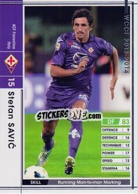 Sticker Stefan Savic - Sega World Club Champion Football 2013-2014 n. 116 - Panini