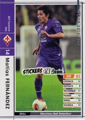 Sticker Matias Fernandez - Sega World Club Champion Football 2013-2014 - Panini