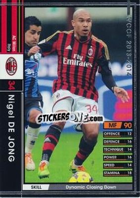 Sticker Nigel De Jong - Sega World Club Champion Football 2013-2014 n. 136 - Panini