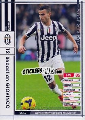 Sticker Sebastian Giovinco - Sega World Club Champion Football 2013-2014 n. 190 - Panini