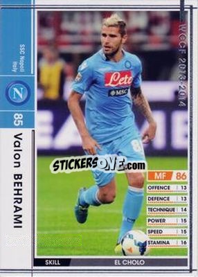 Sticker Valon Behrami - Sega World Club Champion Football 2013-2014 n. 198 - Panini