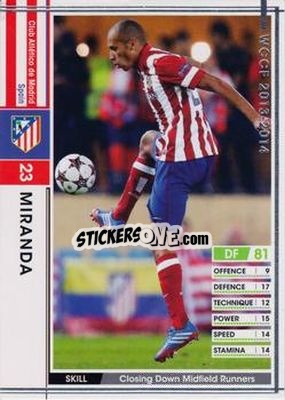 Sticker Miranda - Sega World Club Champion Football 2013-2014 - Panini