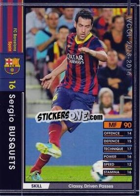 Sticker Sergio Busquets - Sega World Club Champion Football 2013-2014 - Panini