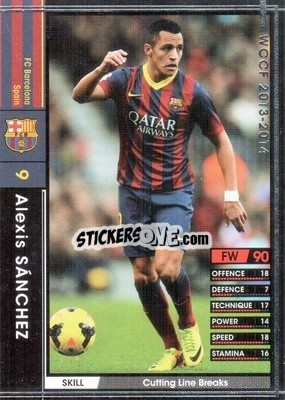 Sticker Alexis Sanchez - Sega World Club Champion Football 2013-2014 n. 239 - Panini