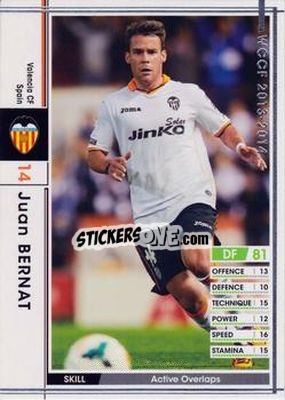 Sticker Juan Bernat - Sega World Club Champion Football 2013-2014 n. 259 - Panini
