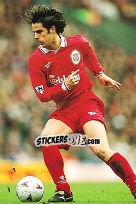 Sticker Jamie Redknapp - Liverpool FC 1997-1998. Photograph Collection n. 32 - Merlin