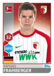 Sticker Raphael Framberger - German Football Bundesliga 2017-2018 - Topps