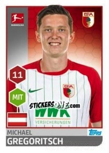 Sticker Michael Gregoritsch - German Football Bundesliga 2017-2018 n. 15 - Topps