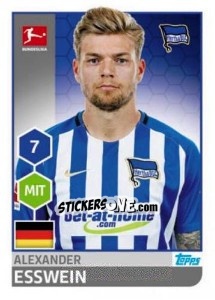 Sticker Alexander Esswein - German Football Bundesliga 2017-2018 - Topps