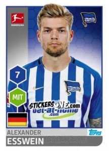 Cromo Alexander Esswein - German Football Bundesliga 2017-2018 - Topps