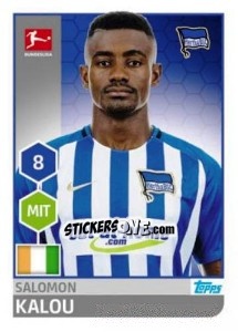 Sticker Salomon Kalou - German Football Bundesliga 2017-2018 n. 31 - Topps