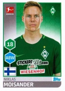 Cromo Niklas Moisander - German Football Bundesliga 2017-2018 - Topps