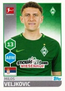 Sticker Milos Veljkovic - German Football Bundesliga 2017-2018 n. 39 - Topps