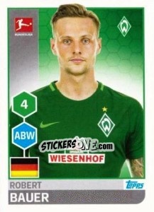 Sticker Robert Bauer - German Football Bundesliga 2017-2018 - Topps