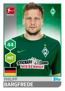 Sticker Philipp Bargfrede - German Football Bundesliga 2017-2018 - Topps
