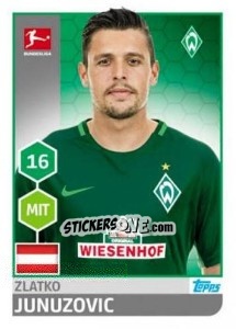 Cromo Zlatko Junuzovic - German Football Bundesliga 2017-2018 - Topps