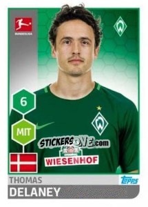 Sticker Thomas Delaney - German Football Bundesliga 2017-2018 - Topps