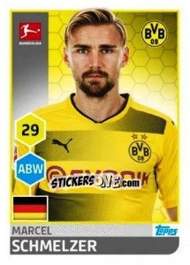 Sticker Marcel Schmelzer - German Football Bundesliga 2017-2018 - Topps