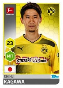 Sticker Shinji Kagawa - German Football Bundesliga 2017-2018 - Topps